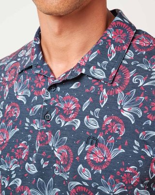 Travis Mathew FEATHERWEIGHT FLOURISH polo homme, mood indigo/vintage indigo