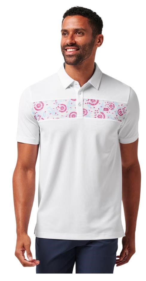 Travis Mathew Good Good Flourish polo homme, blanc