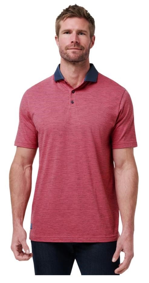 Travis Mathew Common Interest polo homme, rose wine