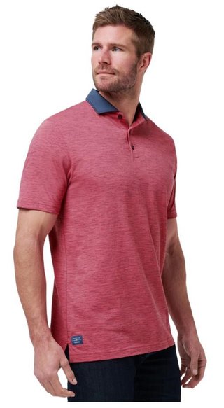 Travis Mathew Common Interest polo homme, rose wine