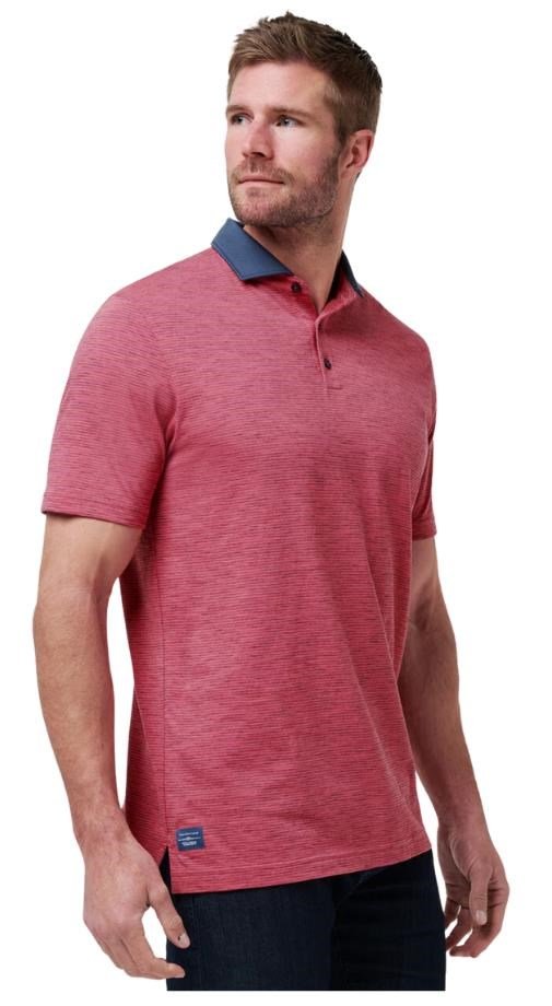 Travis Mathew Common Interest polo homme, rose wine