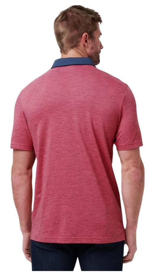 Travis Mathew Common Interest polo homme, rose wine