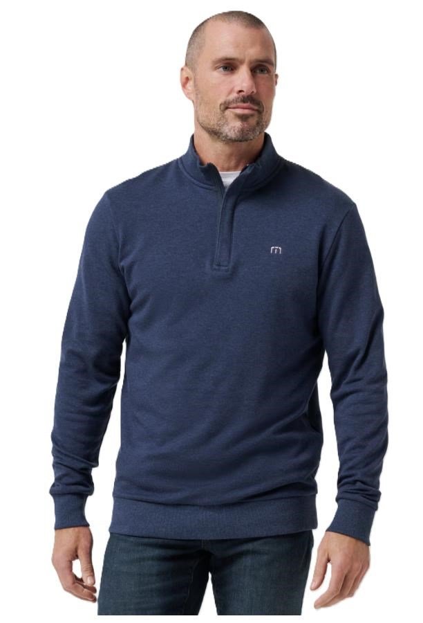 Travis Mathew CLOUD QUARTER ZIP 2.0 pull homme, heather blue