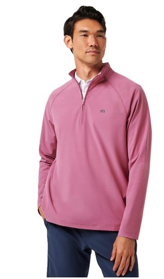 Travis Mathew Air Tram Quarter Zip hoodie homme, rose wine