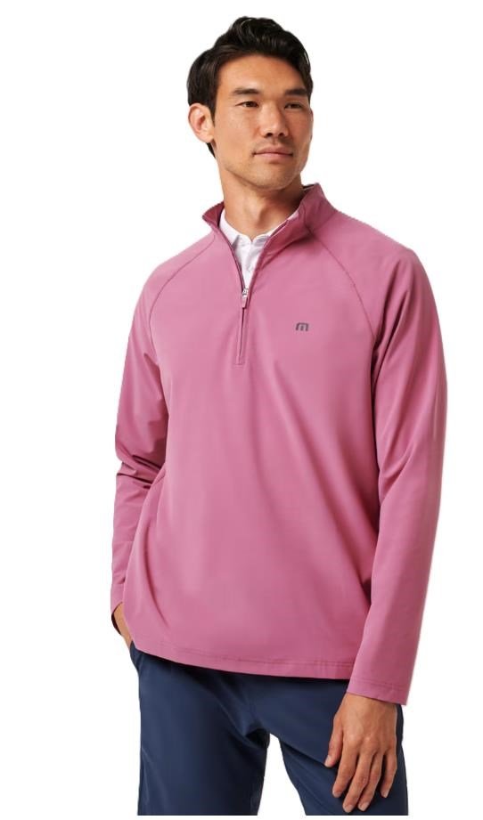 Travis Mathew Air Tram Quarter Zip hoodie homme, rose wine