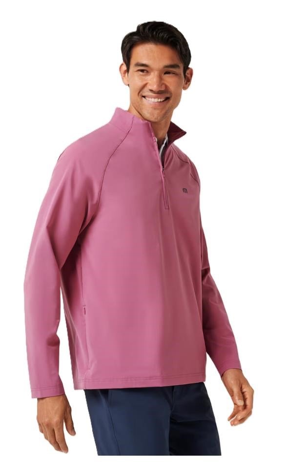 Travis Mathew Air Tram Quarter Zip hoodie homme, rose wine