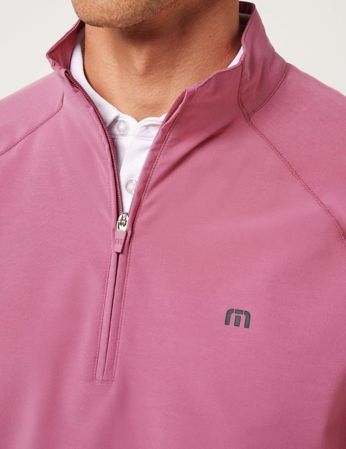 Travis Mathew Air Tram Quarter Zip hoodie homme, rose wine