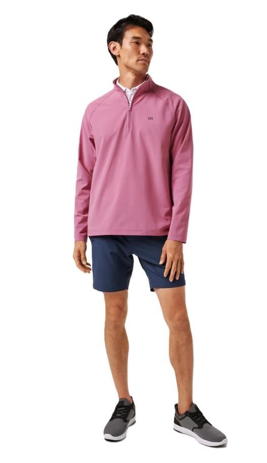 Travis Mathew Air Tram Quarter Zip hoodie homme, rose wine