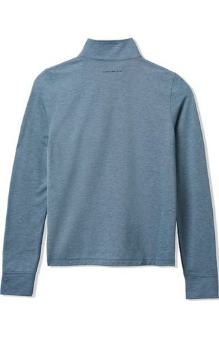 Travis Mathew Featherweightt Active zip long sleeve polo femme manches longues, heather copen blue