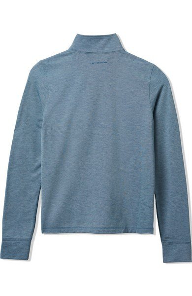 Travis Mathew Featherweightt Active zip long sleeve polo femme manches longues, heather copen blue