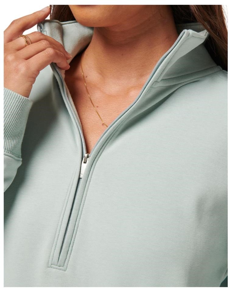 Travis Mathew Cloud Fleece Half-Zip sweat femme, ether