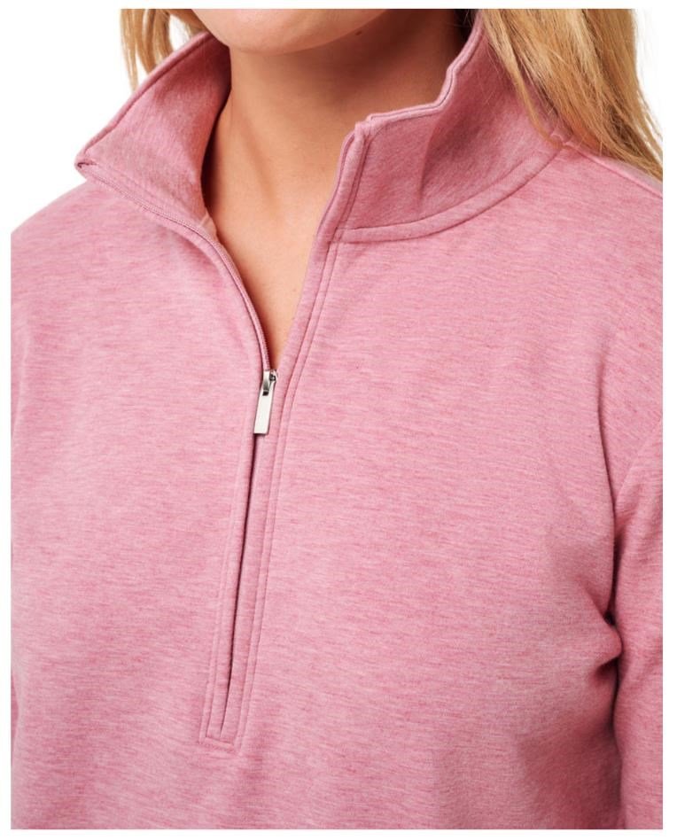 Travis Mathew Cloud Fleece Half-Zip sweat femme, heather foxglove