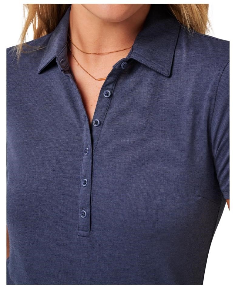 Travis Mathew Featherweight Active polo femme, heather navy blazer