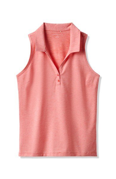 Travis Mathew Featherweight Active 2.0 Sleeveless polo femme, heather porcelain rose