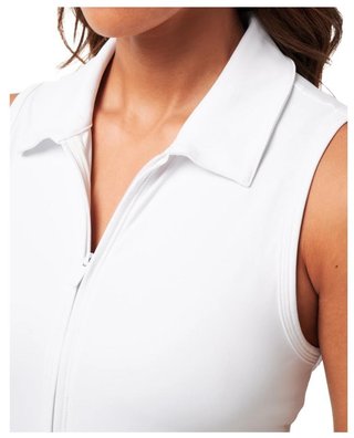 Travis Mathew Moveknit Sleeveless Polo robe femme, blanc
