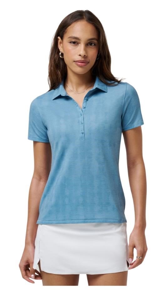 Travis Mathew Featherweight Active Printed polo femme, smoke blue multi