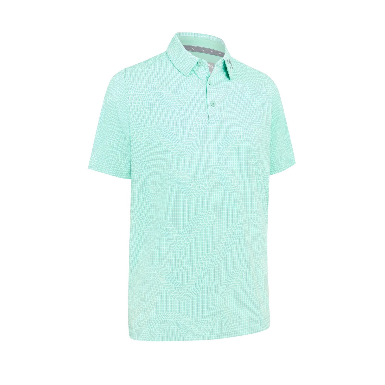 Callaway Warped Gingham Print polo homme, neptune green