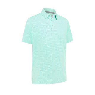 Callaway Warped Gingham Print polo homme, neptune green