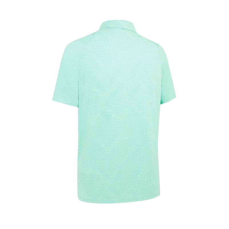 Callaway Warped Gingham Print polo homme, neptune green
