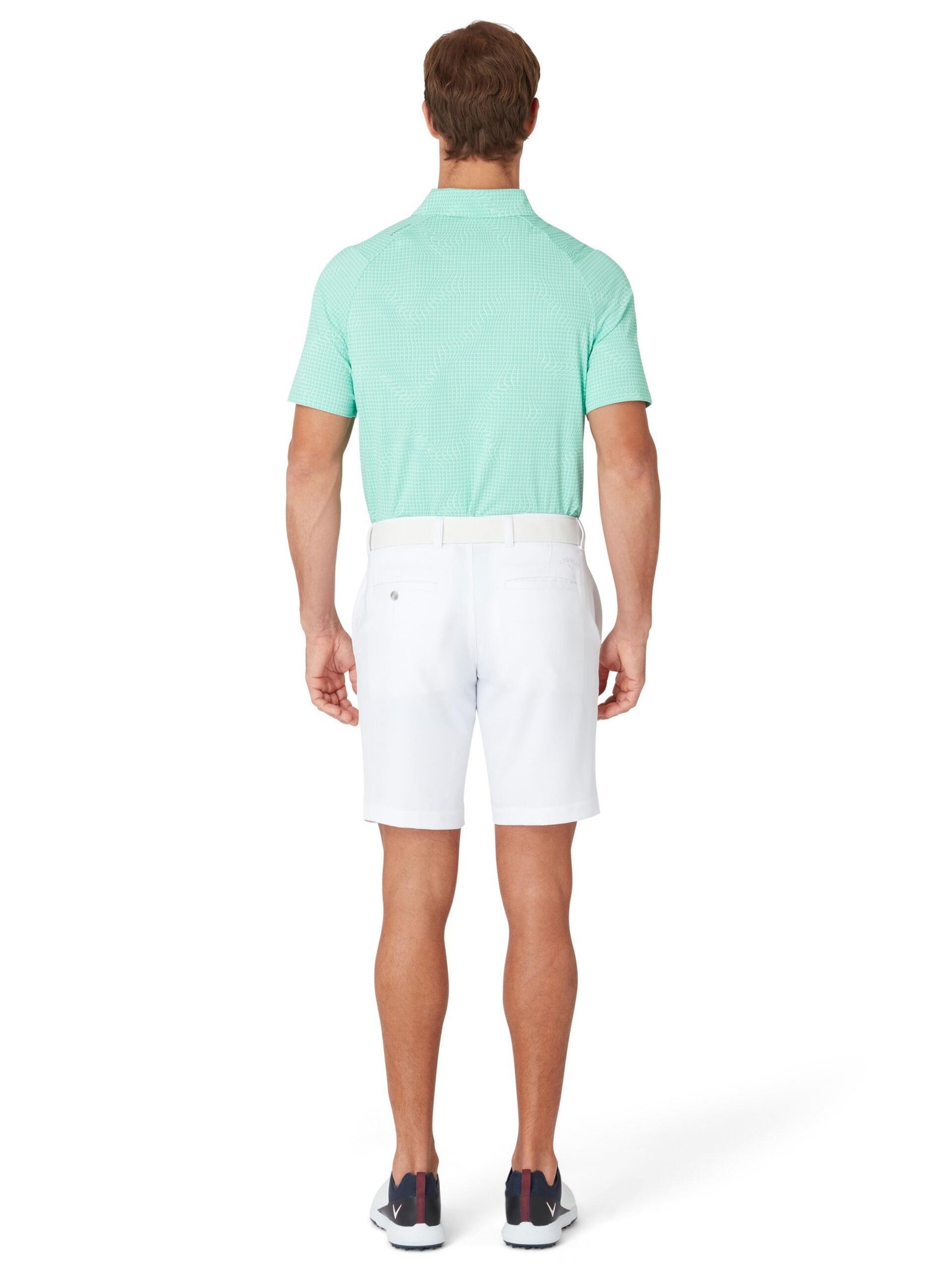 Callaway Warped Gingham Print polo homme, neptune green