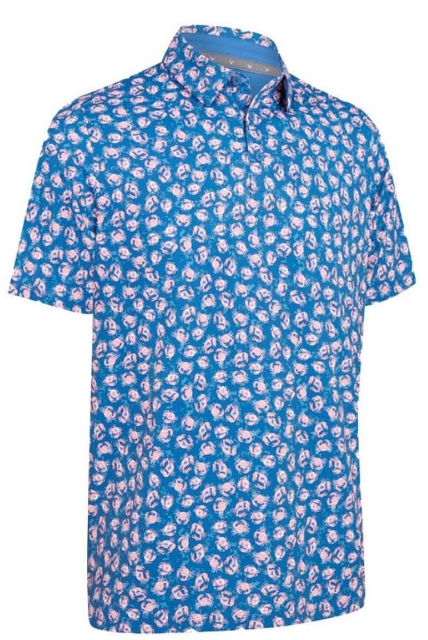 Callaway Crab Novelty Print polo homme, galaxy blue