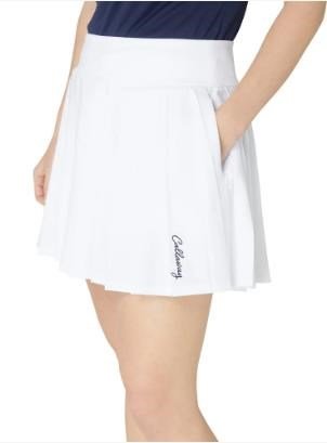 Callaway 16" Pleated jupe-short femme, blanc brillant
