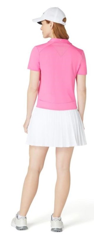 Callaway Waist Length Mesh Detail Short Sleeve polo femme, cheeky pink