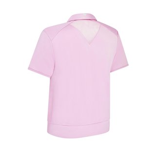 Callaway Waist Length Mesh Detail Short Sleeve polo femme, orchid