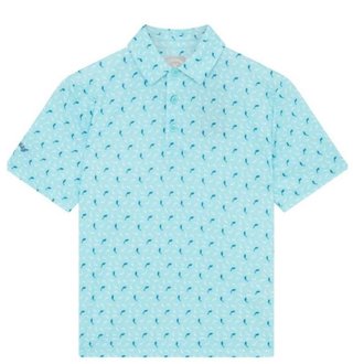 Callaway Dolphin Print junior polo, blue radiance
