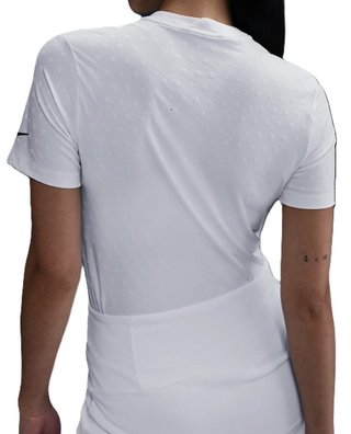 Nike Dri-FIT Short-Sleeve Blade Jacquard polo femme, blanc/noir