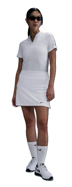 Nike Dri-FIT Short-Sleeve Blade Jacquard polo femme, blanc/noir