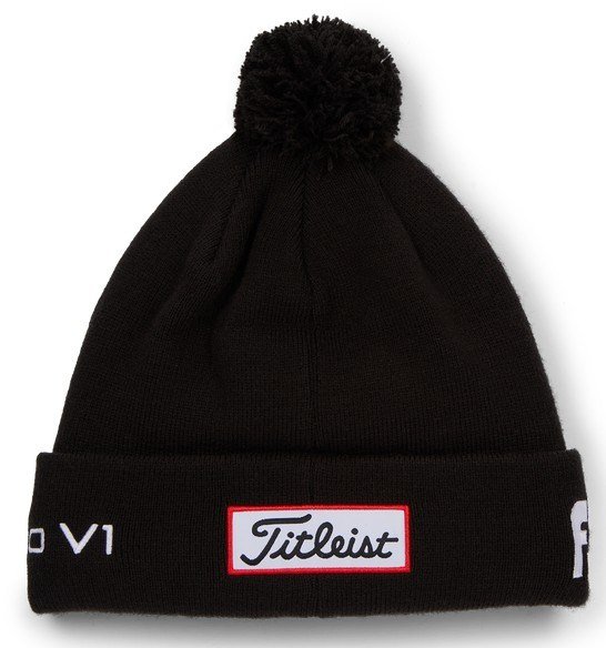 Titleist Tour Pom Pom casquette d'hiver unisexe, noir/blanc