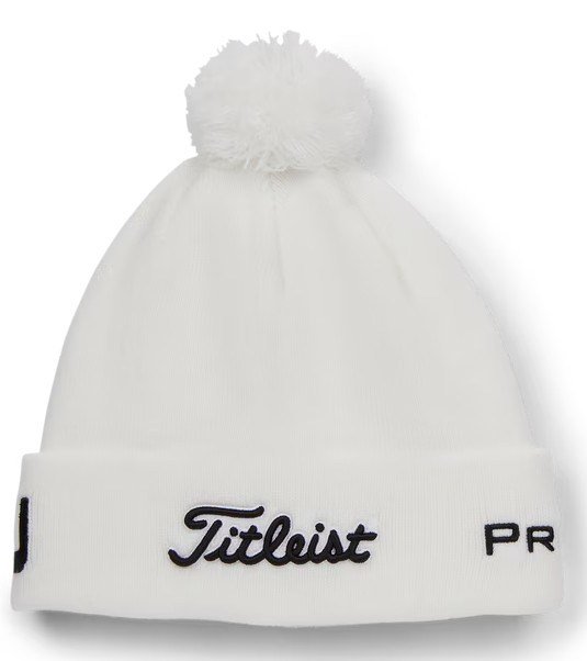 Titleist Tour Pom Pom bonnet d'hiver unisexe, blanc/noir