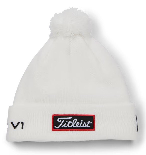 Titleist Tour Pom Pom bonnet d'hiver unisexe, blanc/noir