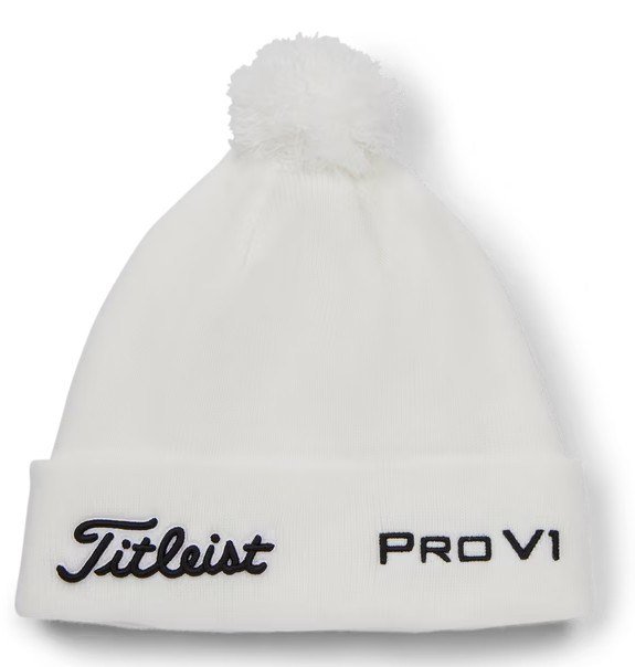Titleist Tour Pom Pom bonnet d'hiver unisexe, blanc/noir