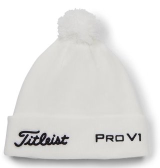 Titleist Tour Pom Pom bonnet d'hiver unisexe, blanc/noir