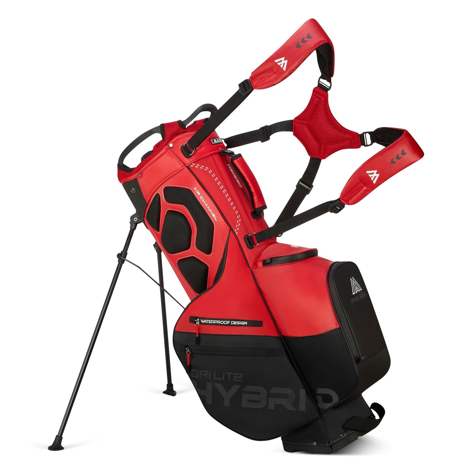Big Max Dri Lite Hybrid Plus stand bag, rouge/noir