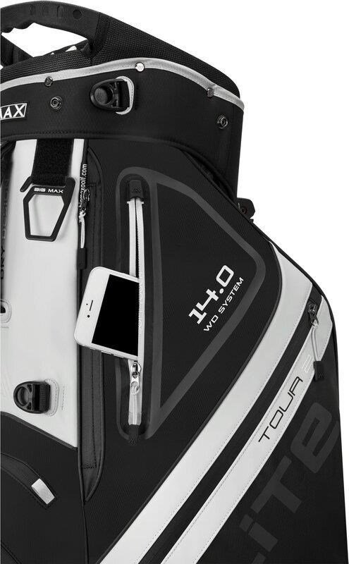 Big Max Dri Lite Hybrid Tour 2 stand bag, noir/blanc cassé