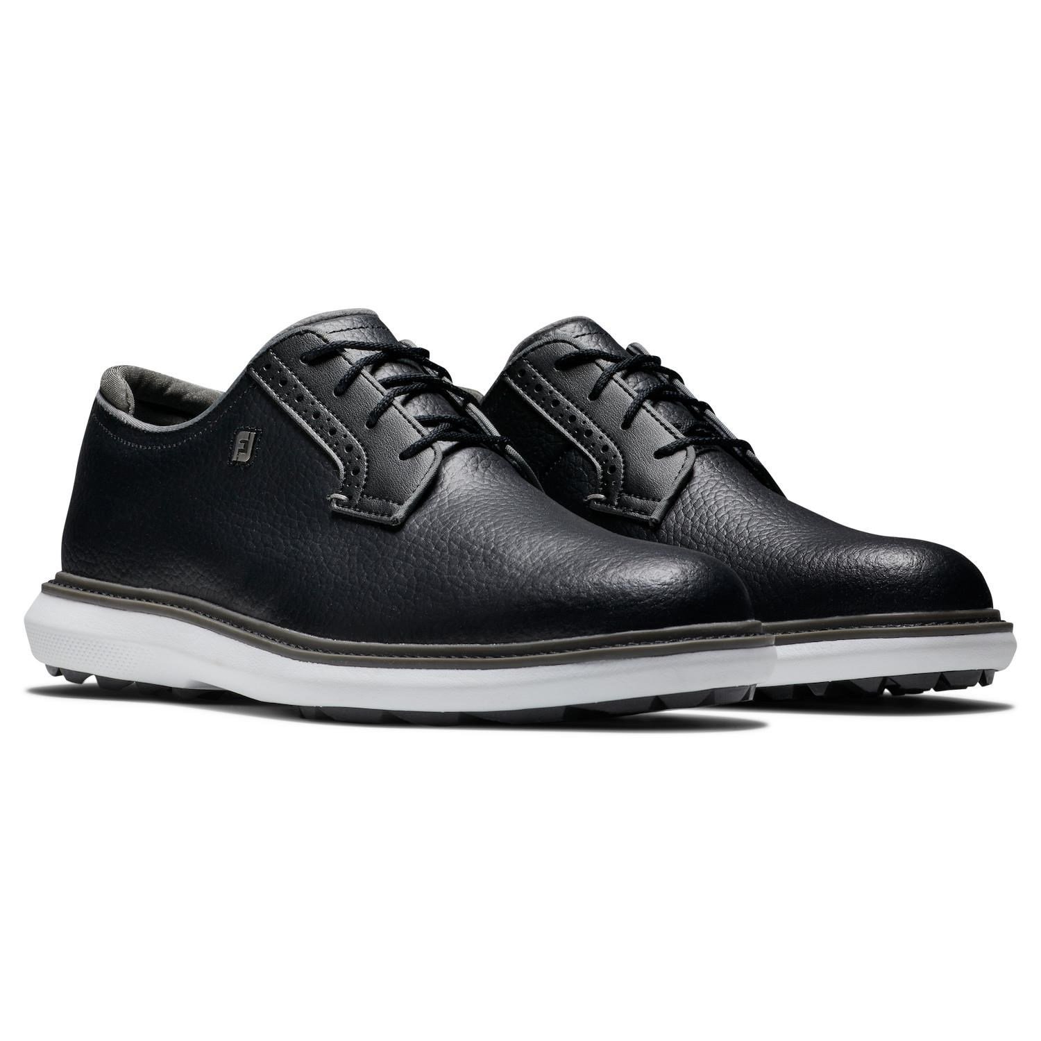 FootJoy Traditions Blucher chaussures de golf pour hommes, noir/gris/blanc blucher