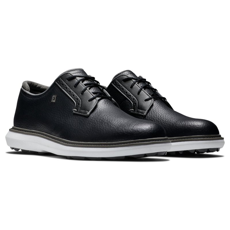 FootJoy Traditions Blucher chaussures de golf pour hommes, noir/gris/blanc blucher