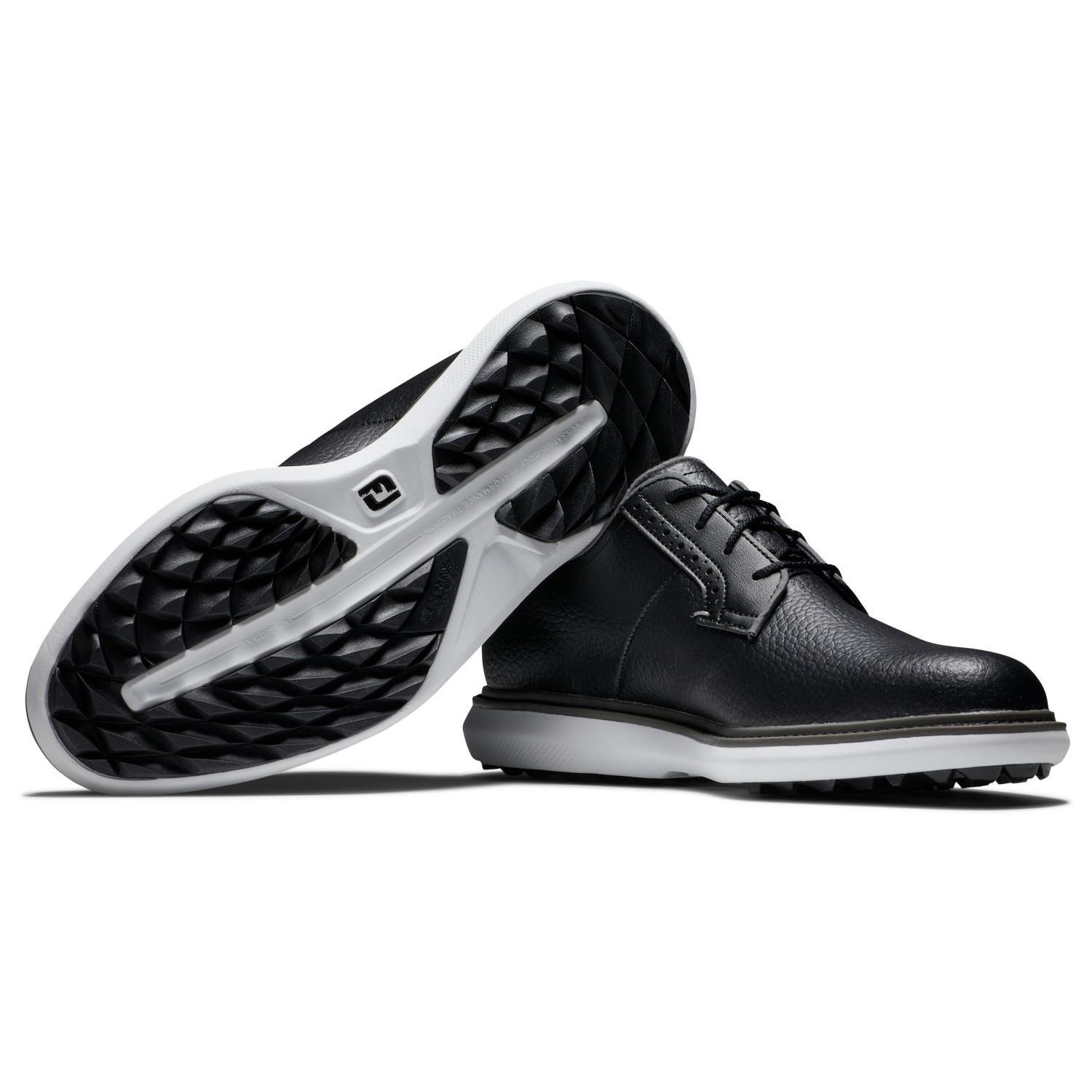 FootJoy Traditions Blucher chaussures de golf pour hommes, noir/gris/blanc blucher