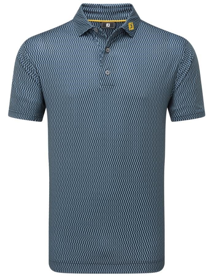 FootJoy Wiggle Print Lisle polo homme, marine/gris/blanc