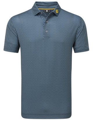 FootJoy Wiggle Print Lisle polo homme, marine/gris/blanc