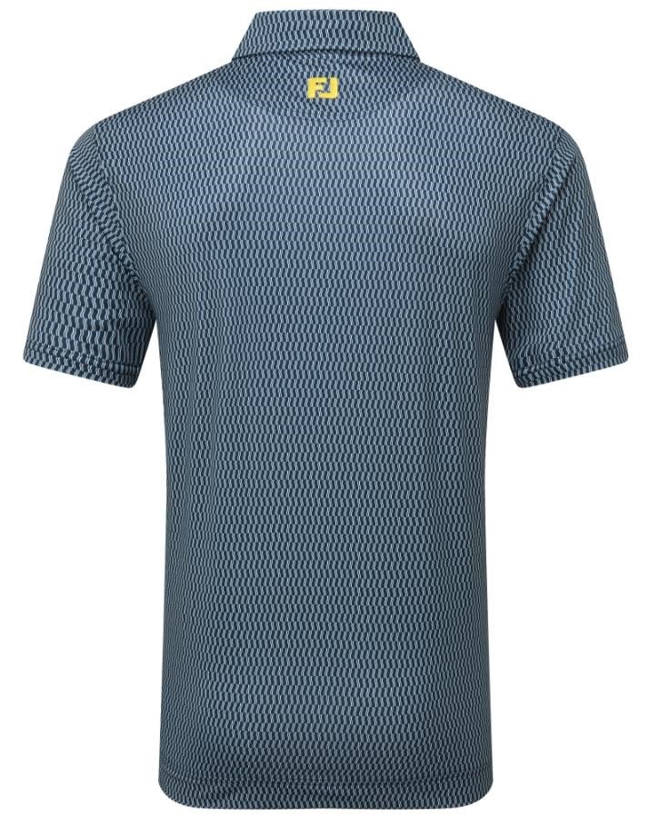 FootJoy Wiggle Print Lisle polo homme, marine/gris/blanc