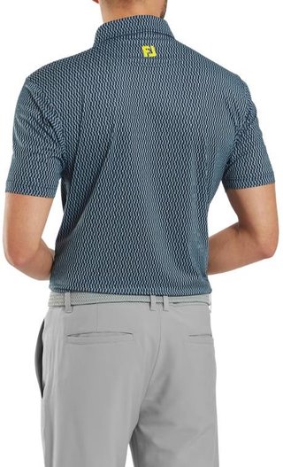 FootJoy Wiggle Print Lisle polo homme, marine/gris/blanc