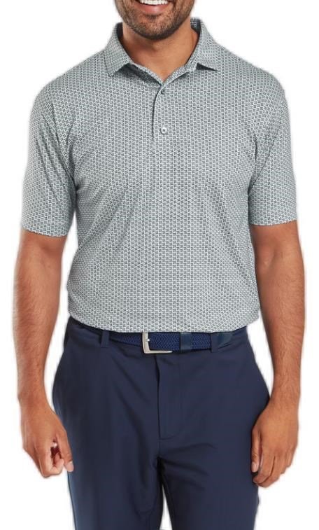 FootJoy Houndstooth Geo Lisle polo homme, gris
