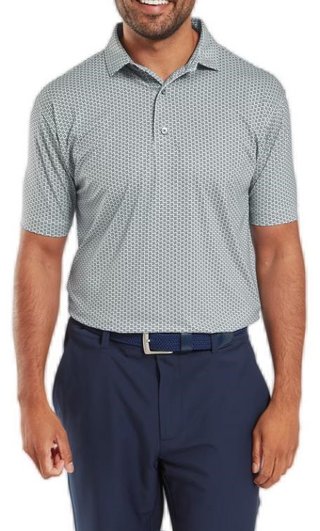 FootJoy Houndstooth Geo Lisle polo homme, gris