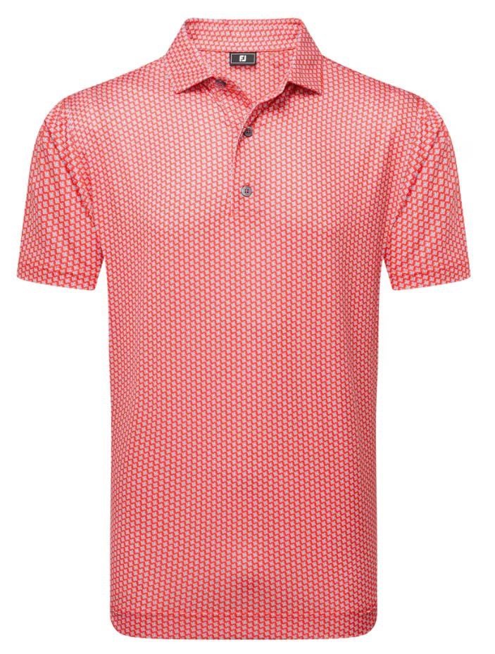 FootJoy Houndstooth Geo Lisle polo homme, hibiscus
