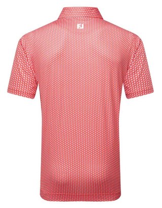 FootJoy Houndstooth Geo Lisle polo homme, hibiscus