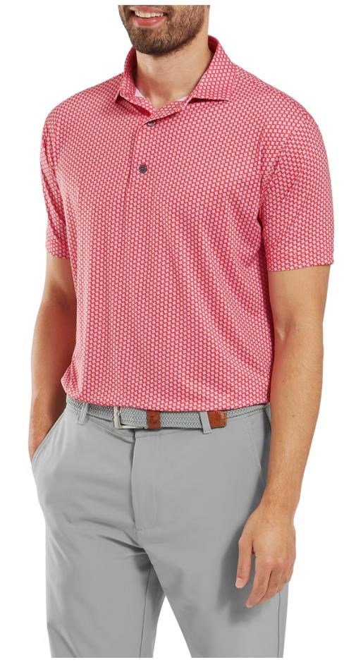 FootJoy Houndstooth Geo Lisle polo homme, hibiscus